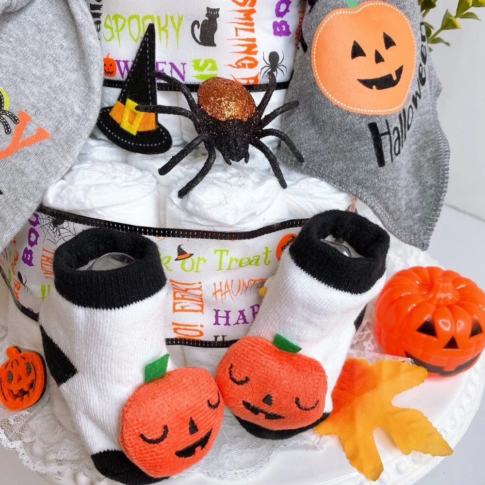 Halloween Diaper Cake, Baby Shower Gift